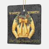 Winnaar! Winnaar! Beste lelijke trui van 20xx Keramisch Ornament (Links)