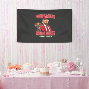 Winnaar Winnaar Kalkoen Diner Trump Thanksgiving Spandoek