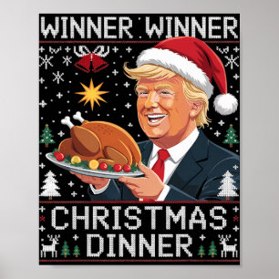 Winnaar Winnaar Kerst Diner Sinterklaas Trump Leli Poster