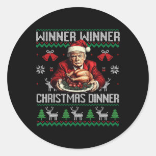 Winnaar Winnaar Kerst Diner Sinterklaas Trump Leli Ronde Sticker