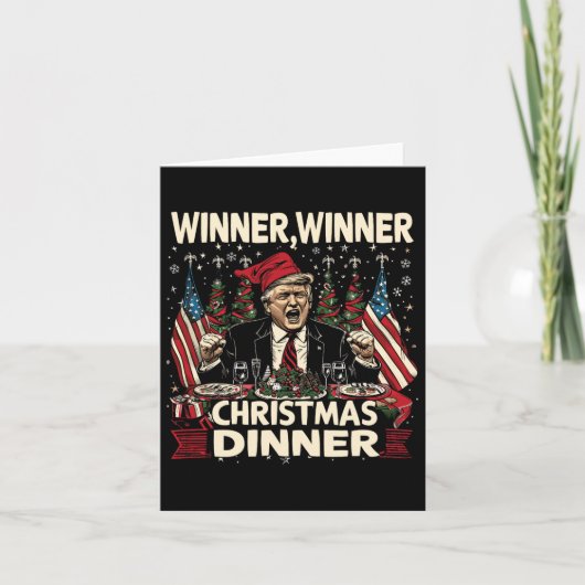 Winnaar Winnaar Kerst Dinner Dankbaar Trump Kerstm Kaart (Voorkant)