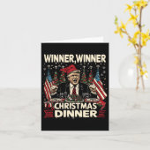 Winnaar Winnaar Kerst Dinner Dankbaar Trump Kerstm Kaart (Gele Bloem)