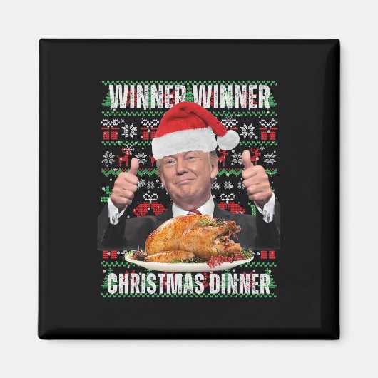 Winnaar Winnaar Kerst Dinner Humor Grappig Trump X Magneet (Voorkant)