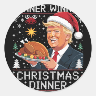 Winnaar Winnaar Kerst Dinner Sint Trump Lelijke Tr Ronde Sticker