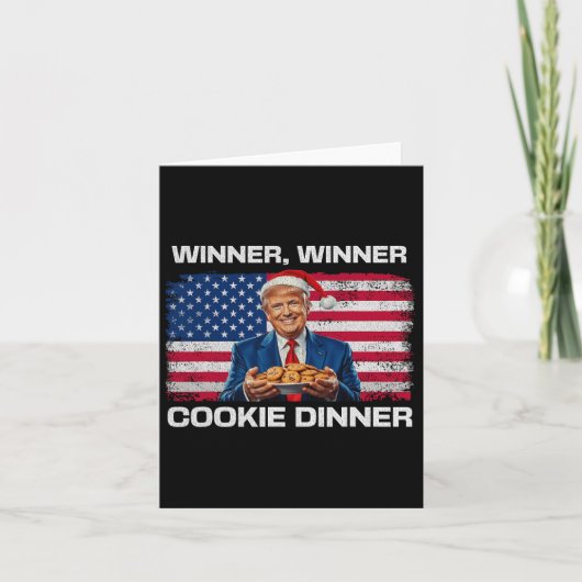 Winnaar Winnaar Koekje Diner Grappig Trump 2024 47 Kaart (Voorkant)