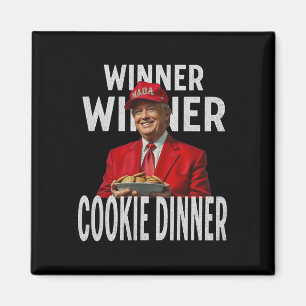 Winnaar Winnaar Koekje Diner Grappig Trump 2024 47 Magneet