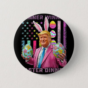Winnaar Winnaar Pasen Diner Grappig Trump Gelukkig Ronde Button 5,7 Cm