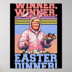 Winnaar Winnaar Pasen Diner Grappige Trump Konijne Poster