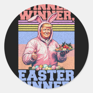 Winnaar Winnaar Pasen Diner Grappige Trump Konijne Ronde Sticker