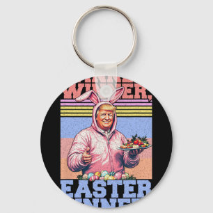Winnaar Winnaar Pasen Diner Grappige Trump Konijne Sleutelhanger