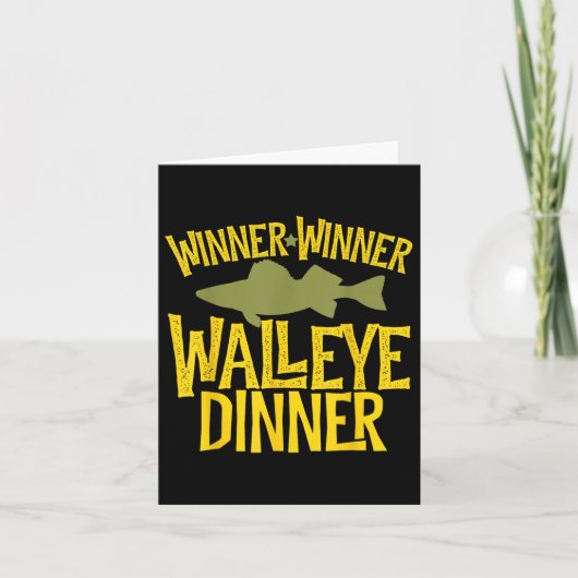 Winnaar Winner Walleye Dinner Funny Fish Fishermen Kaart (Voorkant)