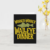Winnaar Winner Walleye Dinner Funny Fish Fishermen Kaart (Gele Bloem)