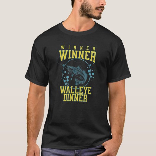 Winnaar Winner Walleye Dinner Funny Fish Fishermen T-shirt (Voorkant)
