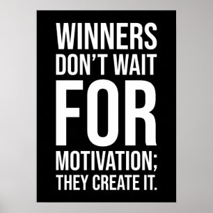 Winnaars Creëer Motivatie - Hustle Succes Grind Poster