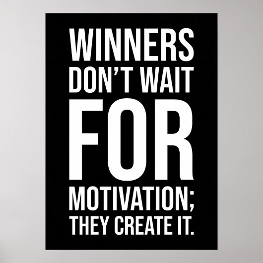 Winnaars Creëer Motivatie - Hustle Succes Grind Poster (Voorkant)
