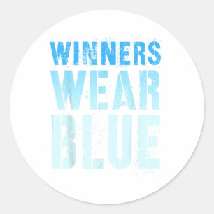  Winnaars Draag Blauw Toernooi Oorlogsspel Summ Ronde Sticker