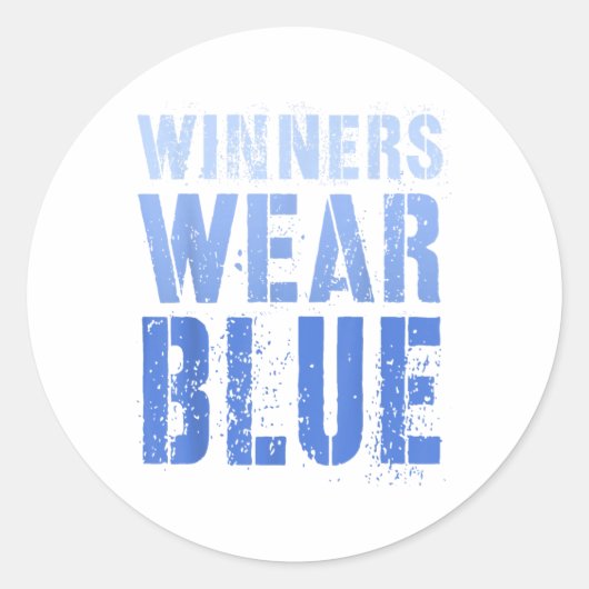 Winnaars Draag Blue Go Team War Game Competi Ronde Sticker (Voorkant)
