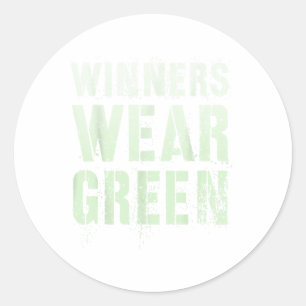 Winnaars Draag Green Summer Camp War Game Te Ronde Sticker