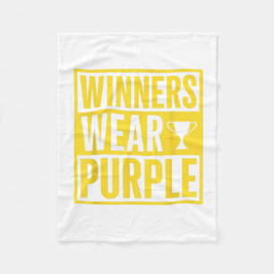 Winnaars Draag Paarse School Sport Team Pride Game Fleece Deken