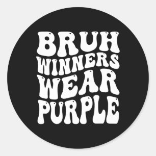 Winnaars Draag Paarse Team Sports Day Game Spirit Ronde Sticker