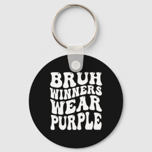 Winnaars Draag Paarse Team Sports Day Game Spirit Sleutelhanger