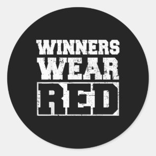 Winnaars Draag Red Funny Team Spirit Game War Camp Ronde Sticker