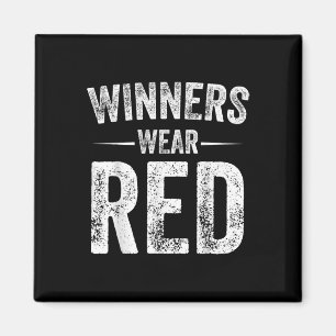 Winnaars Draag Red Team Red Game Wedstrijd Kleur W Magneet