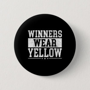 Winnaars Draag Yellow Color War Camp Spirit Game T Ronde Button 5,7 Cm