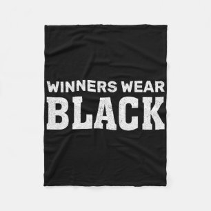 Winnaars dragen zwarte teamspirit game competitie fleece deken