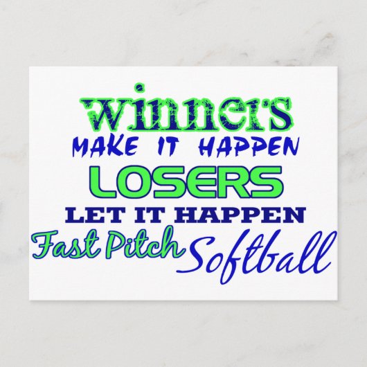 Winnaars....Fast Pitch Softball Briefkaart (Voorkant)