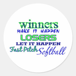 Winnaars....Fast Pitch Softball Ronde Sticker