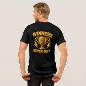 🏆 Winnaars Geven Nooit Op Competitieve Gamers ⚡ Tri-Blend Shirt (Achterkant volledig)