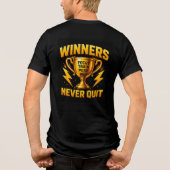 🏆 Winnaars Geven Nooit Op Competitieve Gamers ⚡ Tri-Blend Shirt (Achterkant)