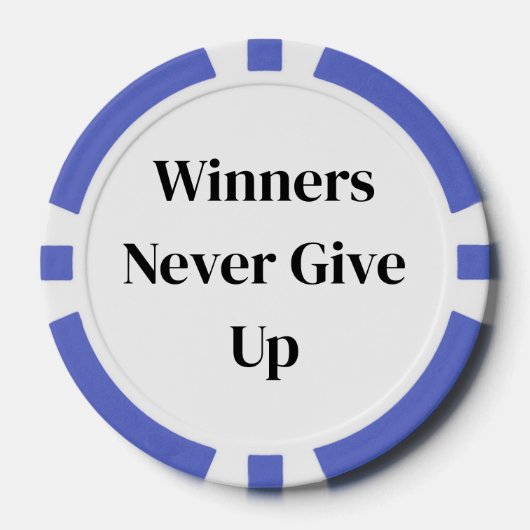 Winnaars geven nooit op poker chip (Voorkant)