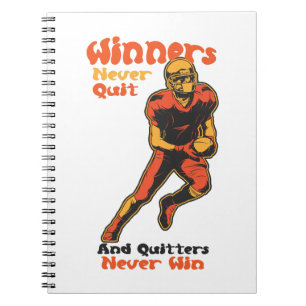 Winnaars Geven Nooit Op Voetbal Motivatie Spreuk Notitieboek