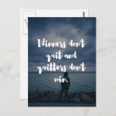 Winnaars houden niet op Citaat Briefkaart (Voorkant / Achterkant)