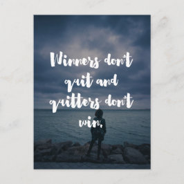 Winnaars houden niet op Citaat Briefkaart