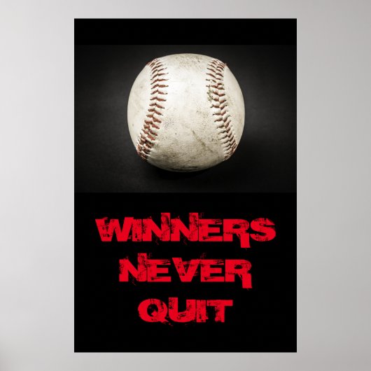Winnaars houden nooit Inspirerend honkbal uit Poster (Voorkant)