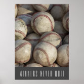 Winnaars houden nooit Inspirerend honkbal uit Poster (Voorkant)