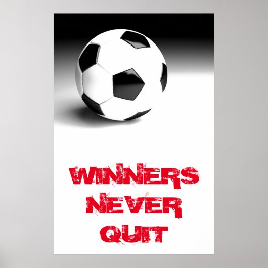 Winnaars houden nooit Inspirerend Voetbal op Poster (Voorkant)