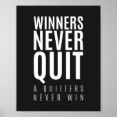 Winnaars houden nooit op | MOTIVATIE POSTER (Voorkant)