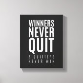 Winnaars houden nooit op | Motivatie Quote Wall Ar Canvas Afdruk (Voorkant)