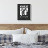Winnaars houden nooit op | Motivatie Quote Wall Ar Canvas Afdruk (Insitu (Slaapkamer))
