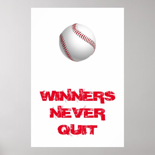 Winnaars Nooit stoppen met Inspirerend honkbal Pop Poster (Voorkant)