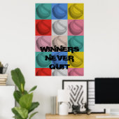 Winnaars Nooit stoppen met Inspirerend honkbal Pop Poster (Thuiskantoor)