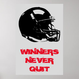 Winnaars Nooit stoppen met Inspirerend Pop Art Foo Poster
