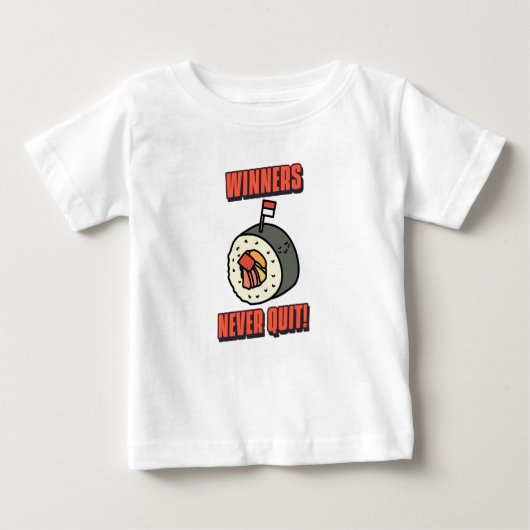 Winnaars nooit stoppen: Motivatie quotes T-shirt (Voorkant)