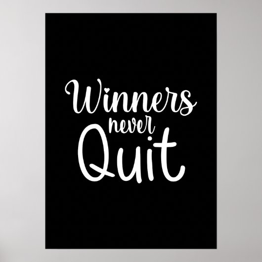 Winnaars nooit stoppen, sportschool, drukte Motiva Poster (Voorkant)