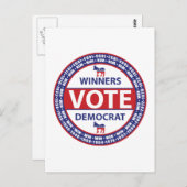 winnaars stemmen democraat briefkaart (Voorkant / Achterkant)