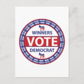 winnaars stemmen democraat briefkaart (Voorkant)
